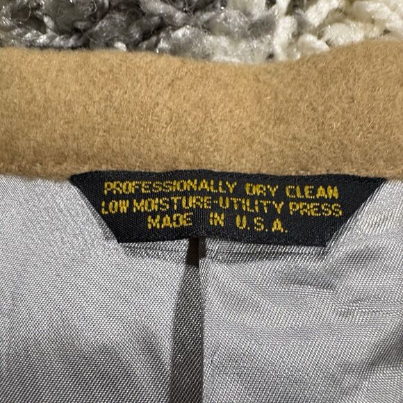 Vintage Lands End Mens Camel Hair Blazer 46L Tan Classic Preppy Old Money - Picture 3 of 9